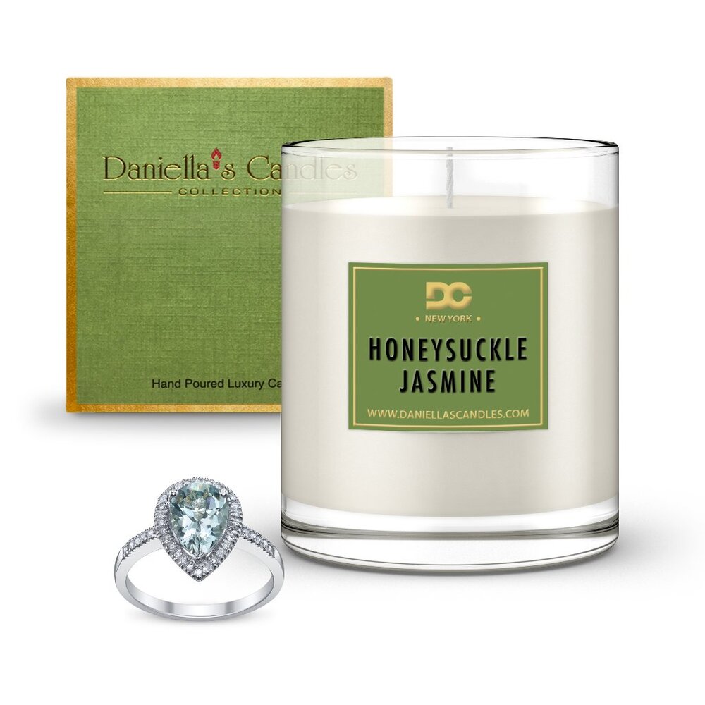 Honeysuckle Jasmine Jewelry Surprise Candle, Perfect Gift Idea